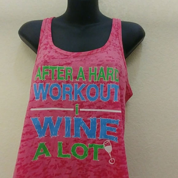 After a Hard Workout I Wine A lot Graphic Tank Top - Picture 3 of 8